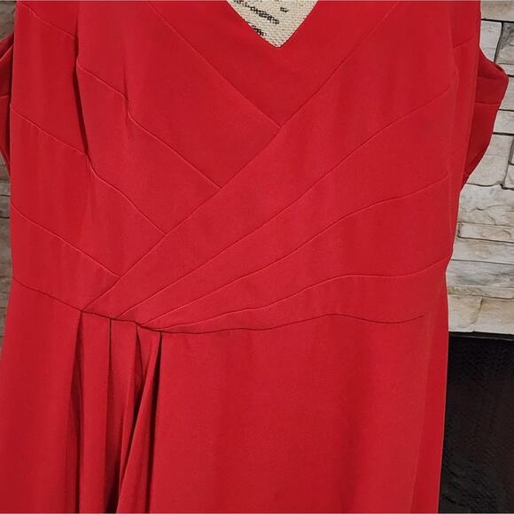 Lane Bryant Lady in Red pleated detail v neck midi dress plus size 22‎ 3X - Picture 7 of 9